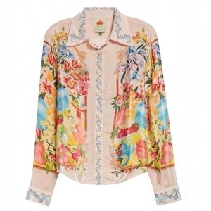 NWT FARM Rio OVERSIZE Garden Terrace Shirt Top Blouse Size XS